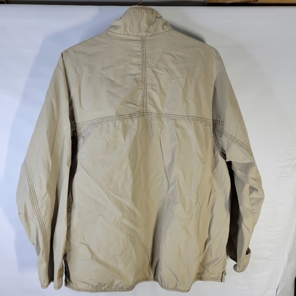Mens Kavu Jacket Khaki 1/2 Zip Side Zippers Size Large Cotton - Picture 6 of 12